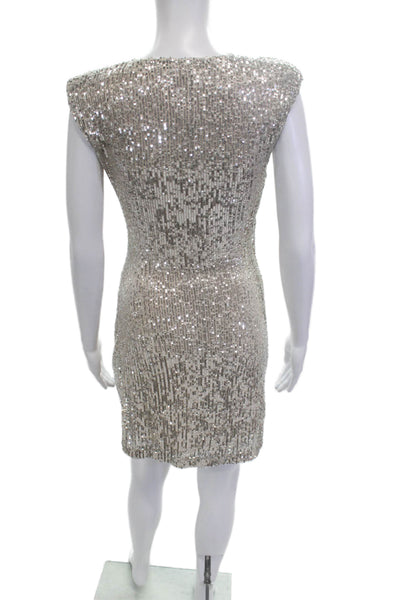 Maje Womens Bodycon Mini Dress Beige Size 2