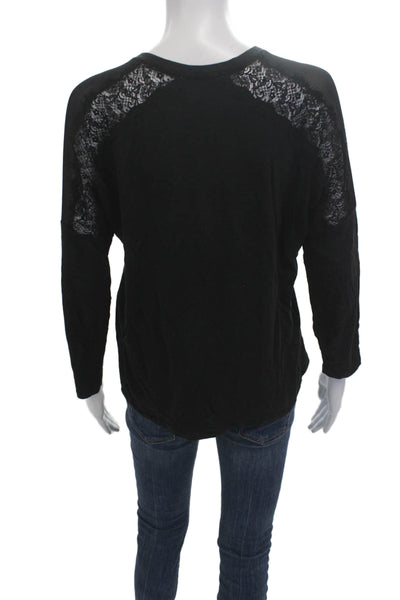 Sandro Women V-Neck Black Sweater Long Sleeve Cotton Blend Designer Size 3