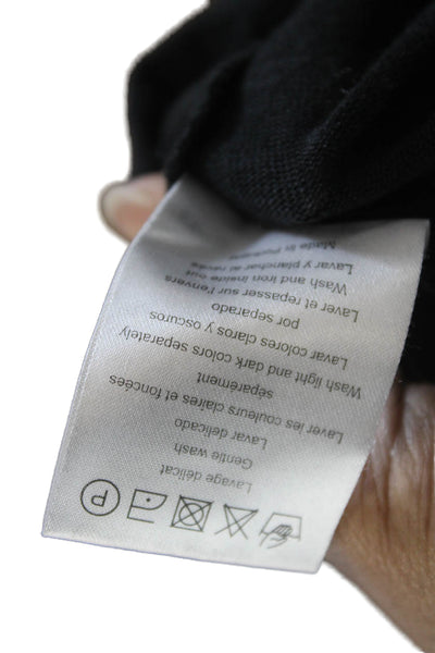 Sandro Women V-Neck Black Sweater Long Sleeve Cotton Blend Designer Size 3
