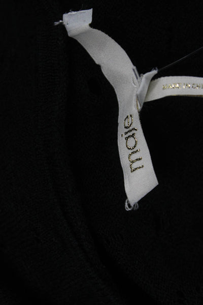 Maje Unisex Black Linen Cotton V-Neck Long Sleeve Pullover Size 3