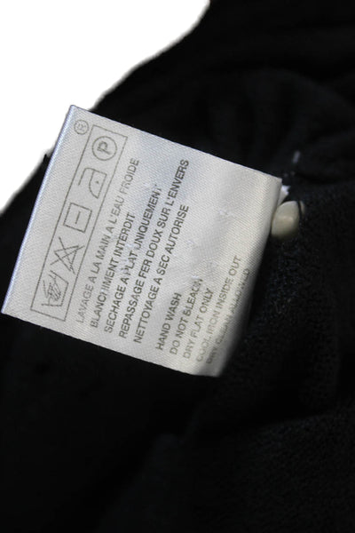 Maje Unisex Black Linen Cotton V-Neck Long Sleeve Pullover Size 3