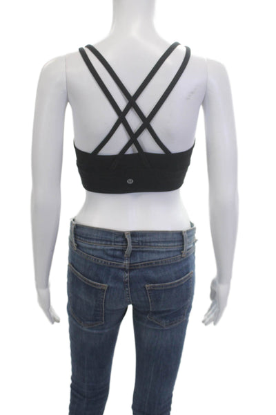 Lululemon Womens Crossed Strap Detail Casual Sports Bra Black Size S