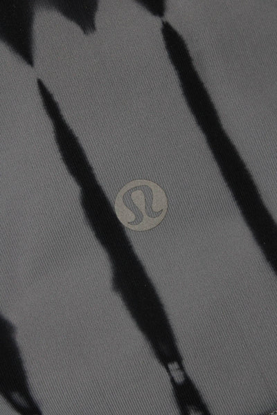 Lululemon Women Striped Black Nylon Ankle Leggings Grunge Size 2