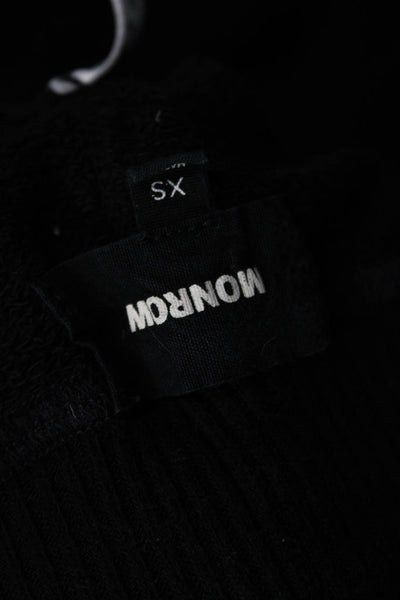 Monrow Womens Jogger Sweatpants Black 100% Cotton Drawstring Stars Size XS