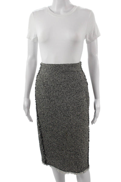 Rebecca Taylor Women Straight Pencil Midi Skirt Black Size 4