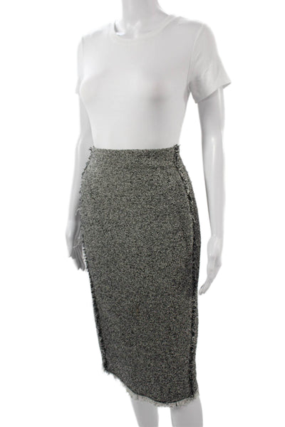 Rebecca Taylor Women Straight Pencil Midi Skirt Black Size 4