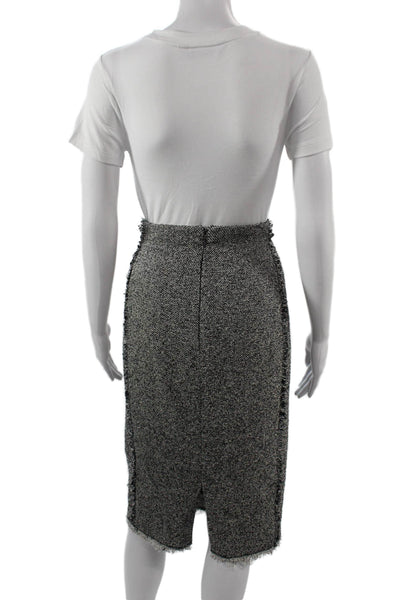 Rebecca Taylor Women Straight Pencil Midi Skirt Black Size 4