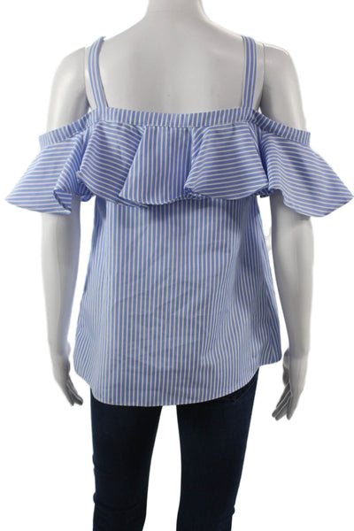 Endless Rose Women Blue Striped Button Up Blouse Long Sleeve Size S