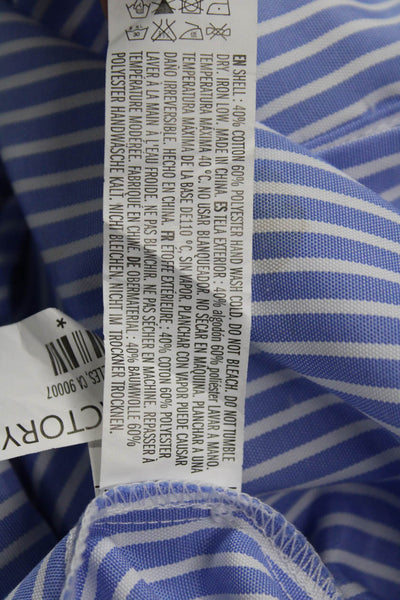 Endless Rose Women Blue Striped Button Up Blouse Long Sleeve Size S