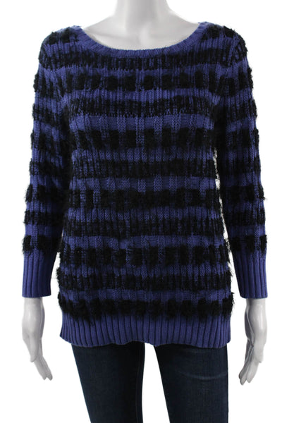 Kelly Wearstler Unisex Pullover Sweater Striped Black Pima Cotton Size S