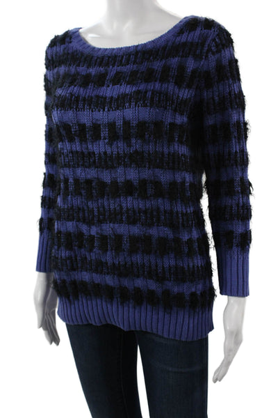 Kelly Wearstler Unisex Pullover Sweater Striped Black Pima Cotton Size S