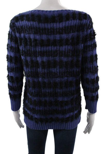 Kelly Wearstler Unisex Pullover Sweater Striped Black Pima Cotton Size S