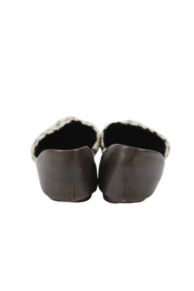 Jenni Kayne Womens Leather Animal Print D'Orsay Flats White Brown Size 7.5