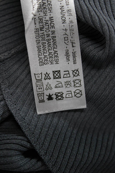 Zara Women Basic Sleeveless Tank Gray Crew Neck Viscose Blend Size XS
