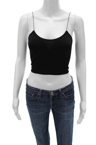 Intimately Free People Women Black Cropped Camisole Spaghetti Strap Size XS