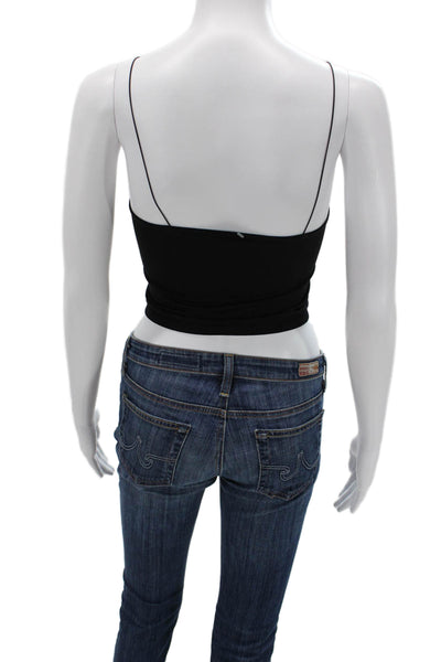 Intimately Free People Women Black Cropped Camisole Spaghetti Strap Size XS