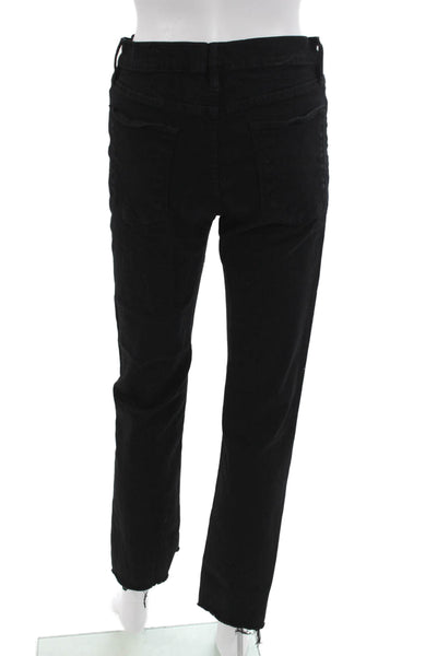 Frame Denim Women Ankle Cropped Black Jeans High Rise Size 29