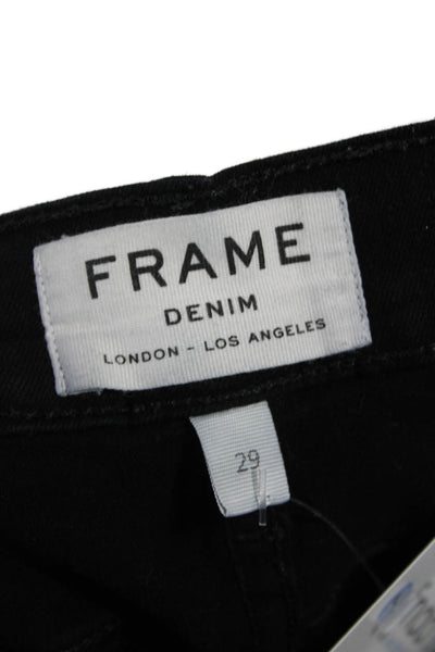 Frame Denim Women Ankle Cropped Black Jeans High Rise Size 29