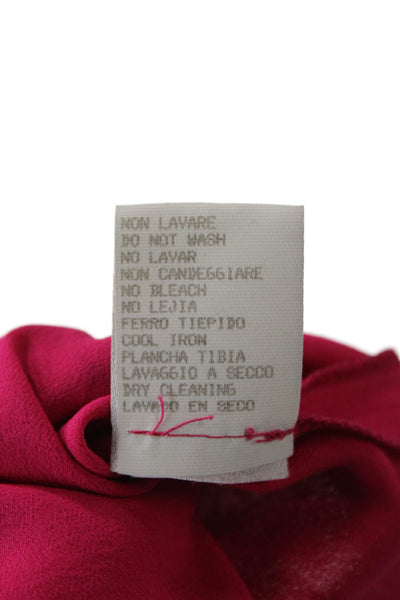 Mila Schon Women Shift Silk Long Sleeve Pink Dress Size 44