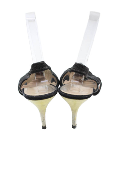 Alain Tondowski Womens Pointed Toe Slingback High Heels Black Size 8