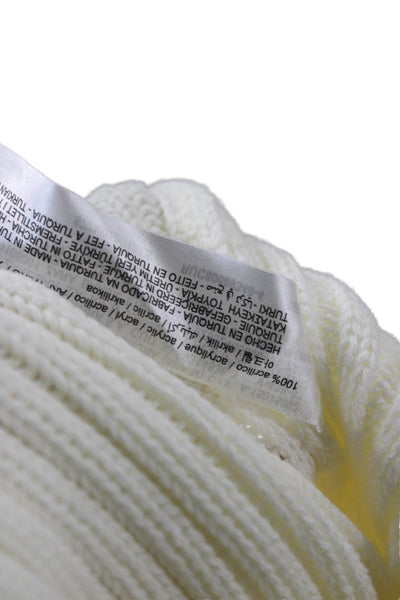 Zara Unisex Pullover Sweater White Turtleneck Striped Long Sleeve Size S