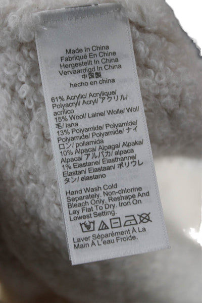 J Crew Unisex White Pullover Sweater Mock Neck Long Sleeve 100% Acrylic Size XS