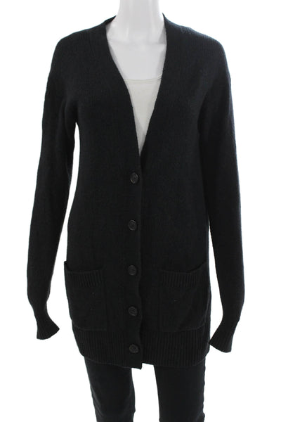 J Crew Unisex Black V-Neck Cardigan Long Sleeve Button Closure Size XS