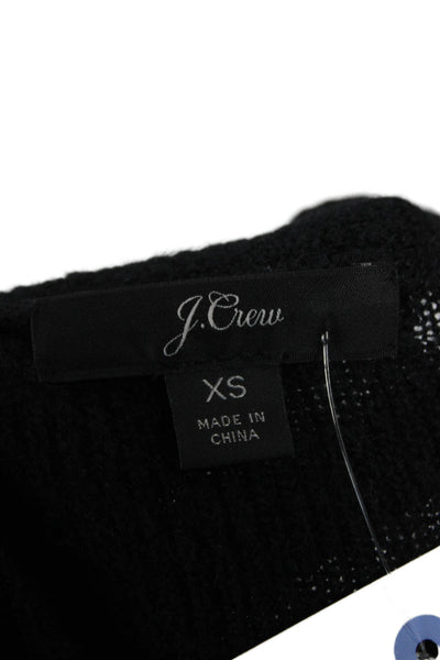 J Crew Unisex Black V-Neck Cardigan Long Sleeve Button Closure Size XS