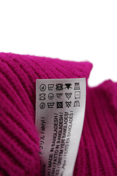 Zara Unisex Pink V Neck Button Long Sleeve Cardigan Sweater Acrylic Size S