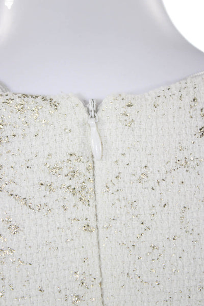 Zara Women Mini Shift Dress White V-Neck Sleeveless Zip 100% Viscose Size XS