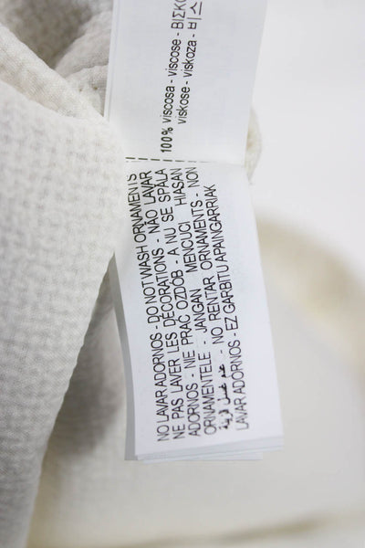 Zara Women Mini Shift Dress White V-Neck Sleeveless Zip 100% Viscose Size XS