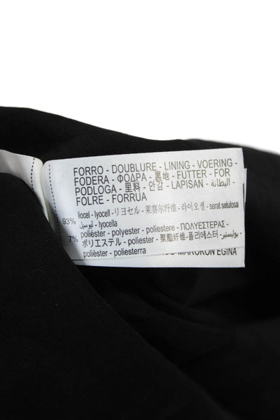 Zara Womens Maxi Slip Dress Black V Neck Zip Sleeveless Lyocell Size XS