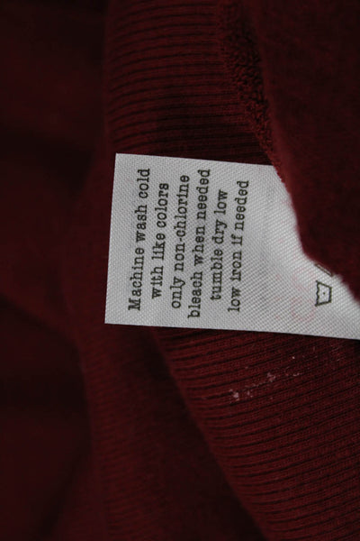 Goldie Women Pullover Sweatshirt Red Crew Neck 3/4 Sleeve Cotton Size S