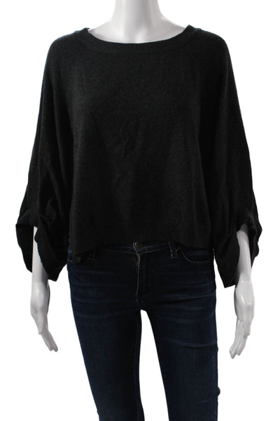 Inhabit Unisex Cashmere Pullover Sweater Black Round Neck Long Sleeve Size PP