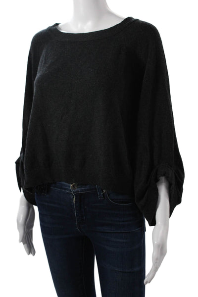 Inhabit Unisex Cashmere Pullover Sweater Black Round Neck Long Sleeve Size PP
