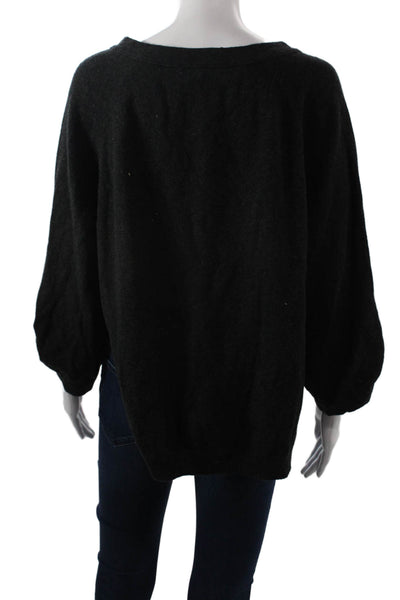 Inhabit Unisex Cashmere Pullover Sweater Black Round Neck Long Sleeve Size PP
