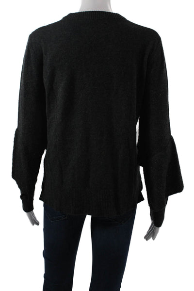 Brochu Walker Women Pullover Dark Gray Wool Cashmere Crew Neck Size S