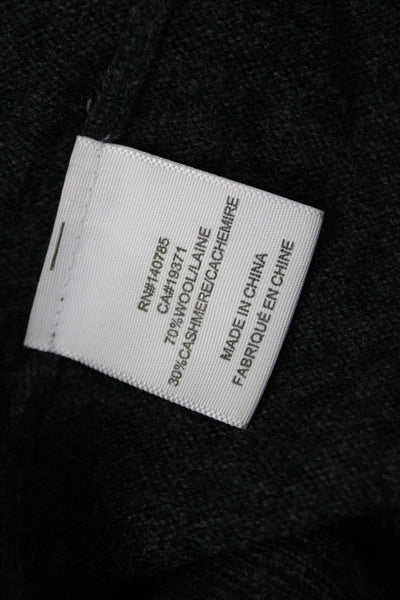 Brochu Walker Women Pullover Dark Gray Wool Cashmere Crew Neck Size S