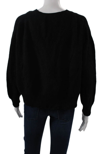 Apparis Unisex Black V Neck Long Sleeve Cardigan Sweater Button Size M