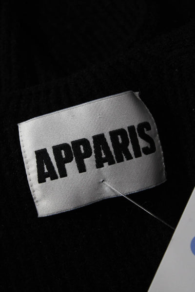 Apparis Unisex Black V Neck Long Sleeve Cardigan Sweater Button Size M