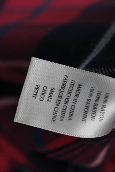 Rails Womens Plaid Collared Shirt Dress Long Sleeve Rayon Petite Size S