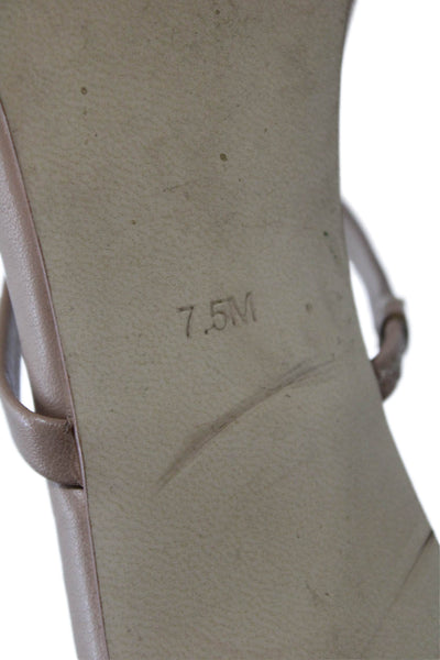 Steve Madden Womens Leather Ankle Strap High Heels Beige Size 7.5