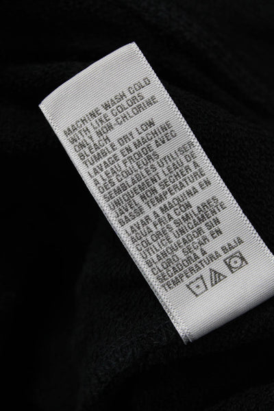 James Perse Women Black Pullover Hoodies 100% Cotton Long Sleeve Size 2