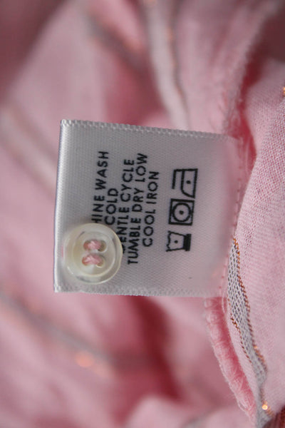 Xirena Womens Pink Striped Collared Cotton Button-Up Long Sleeve Size XS