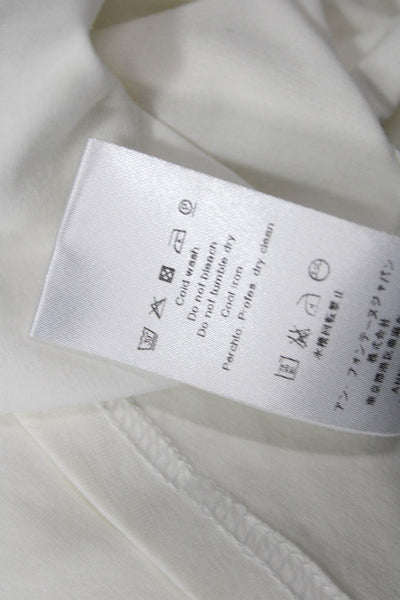 Anne Fontaine Womens White Pima Cotton Long Sleeve Button-Up Blouse Size 40