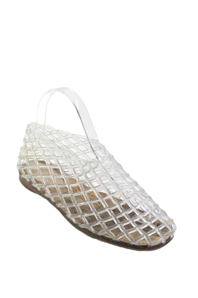 The Row Womens Cage Slip On Solid Sandals Clear Size EUR 38
