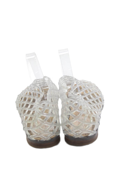 The Row Womens Cage Slip On Solid Sandals Clear Size EUR 38