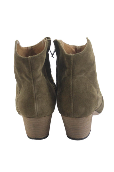Isabel Marant Womens Suede Pull On Cowboy Ankle Boots Brown Size 38 8