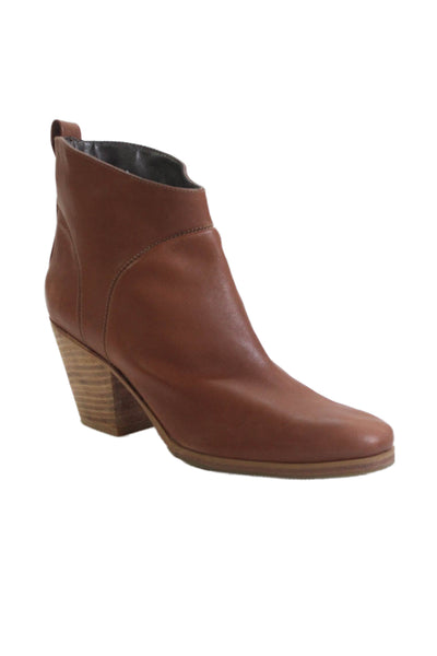 Rachel Comey Womens Leather Pull On Cowboy Ankle Boots Brown Size 9.5