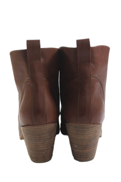Rachel Comey Womens Leather Pull On Cowboy Ankle Boots Brown Size 9.5